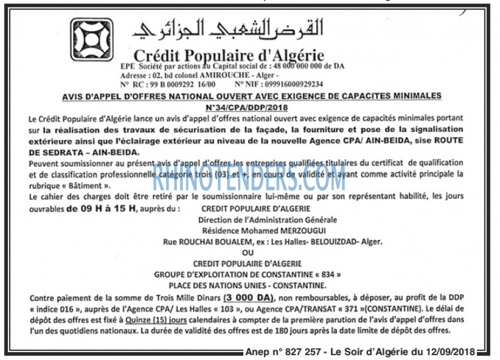 LE SOIR D'ALGERIE