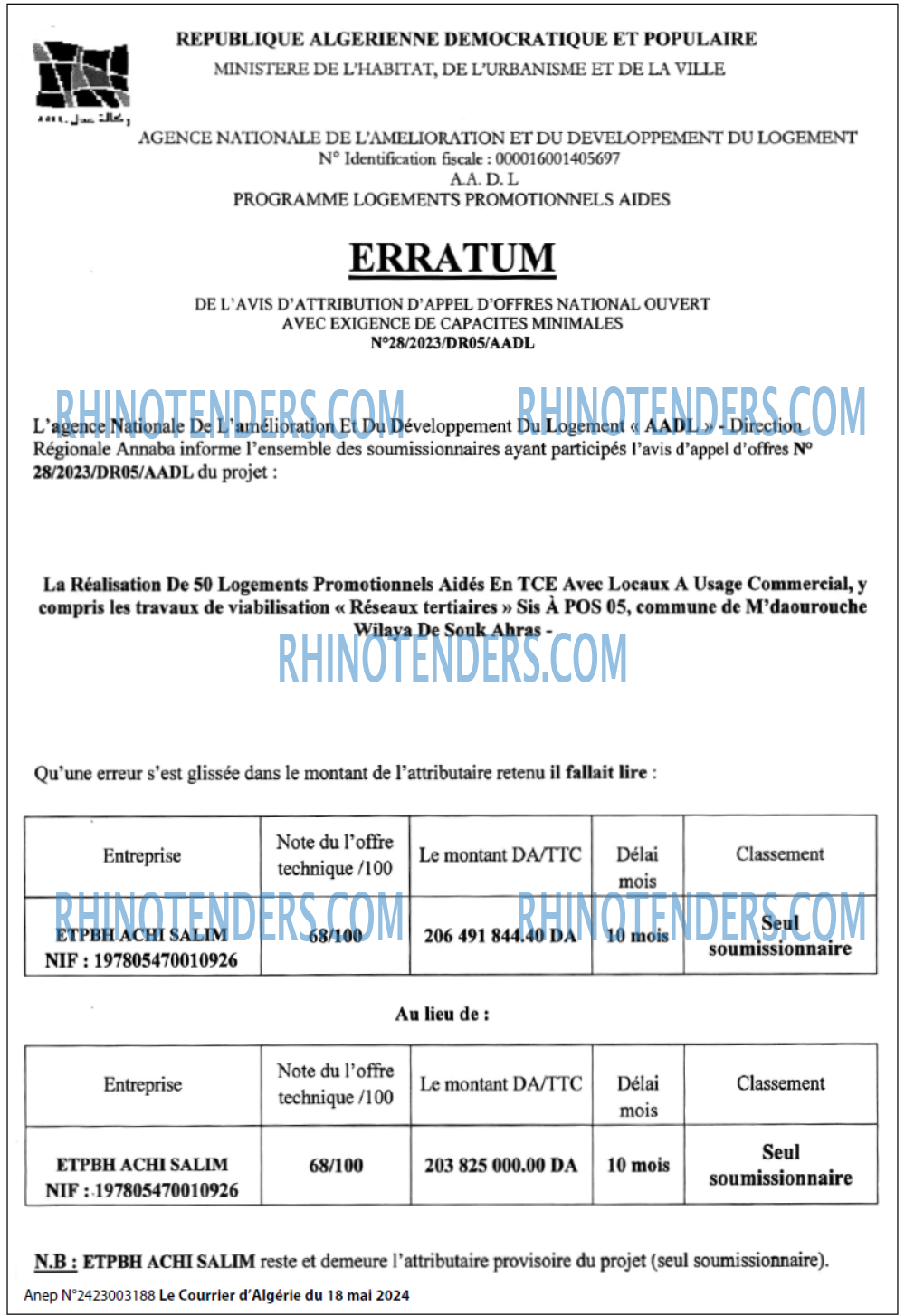 Le Courrier d'Algerie