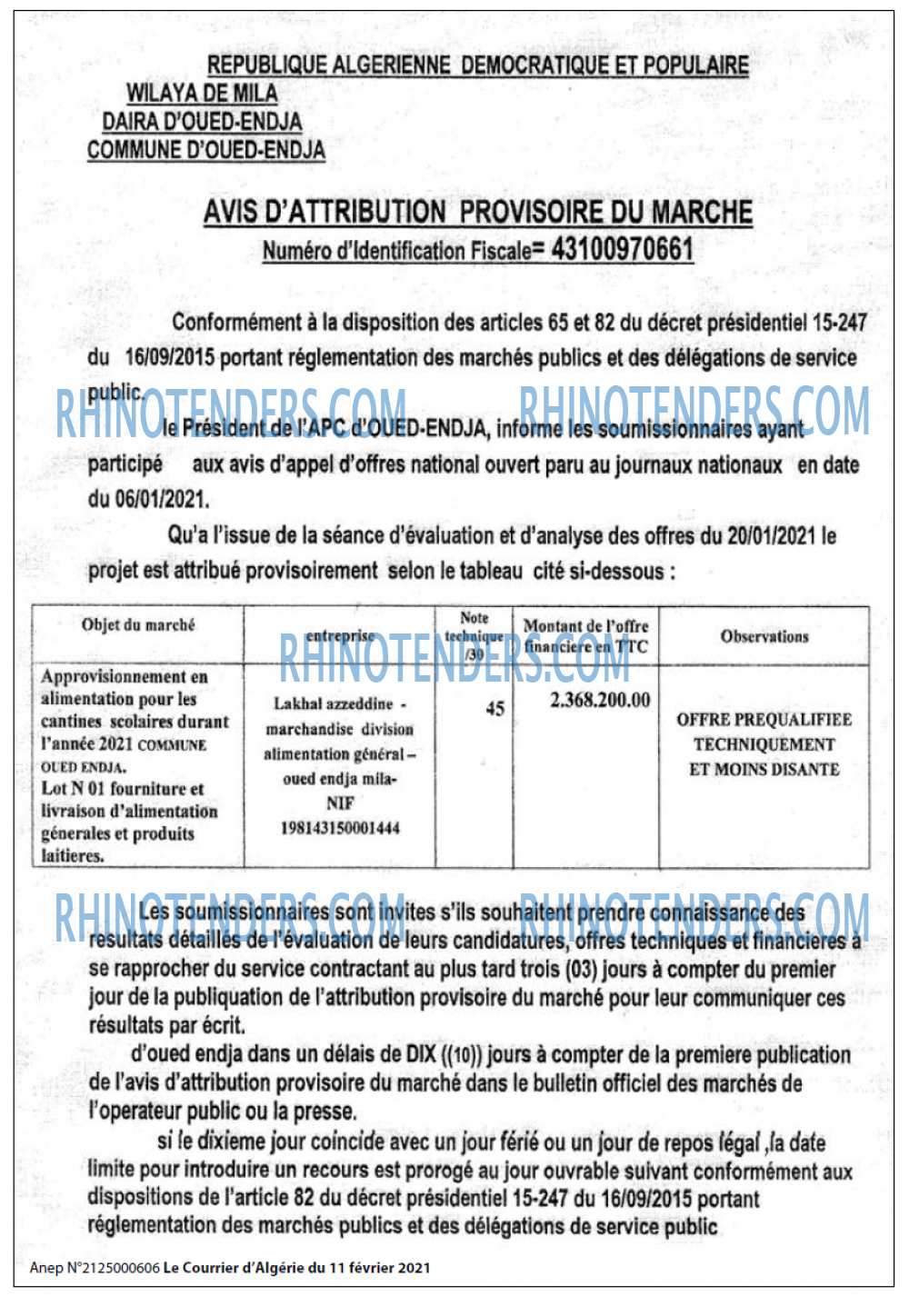 Le Courrier d'Algerie