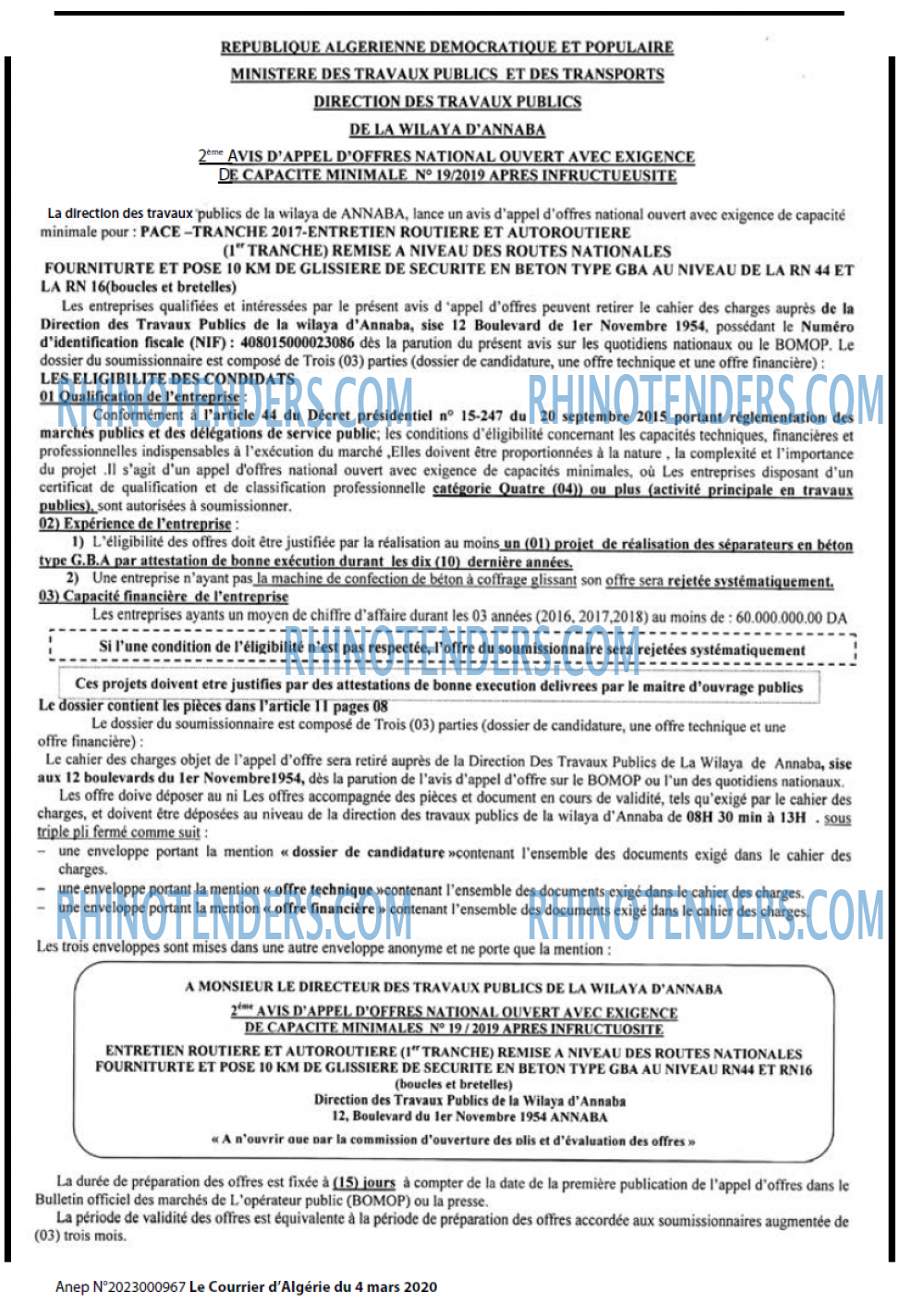 Le Courrier d'Algerie