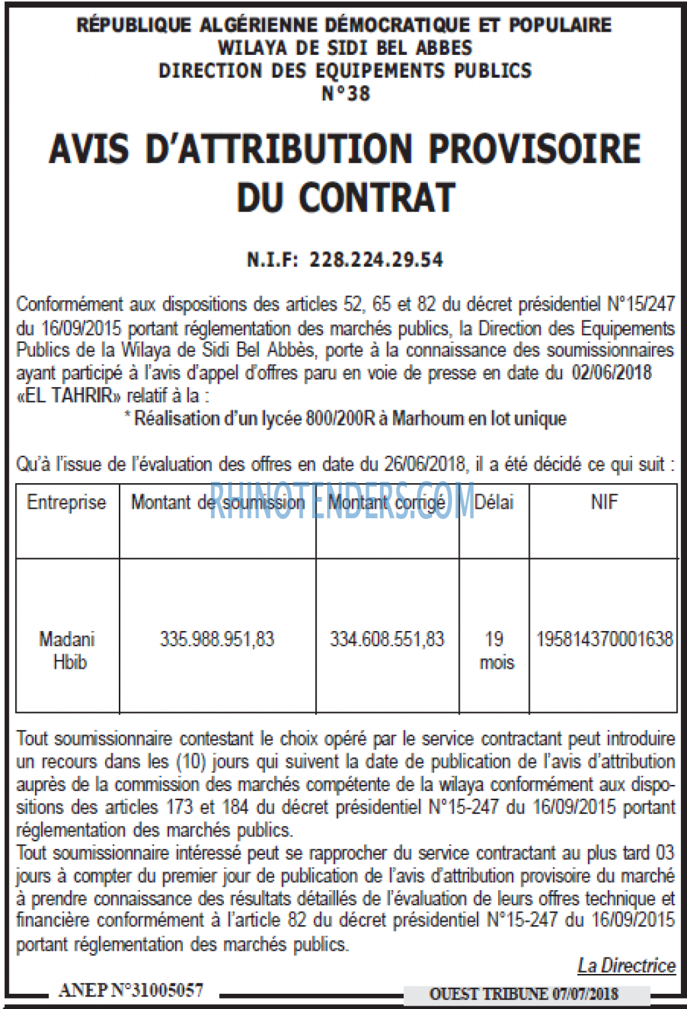 ouest TRIBUNE