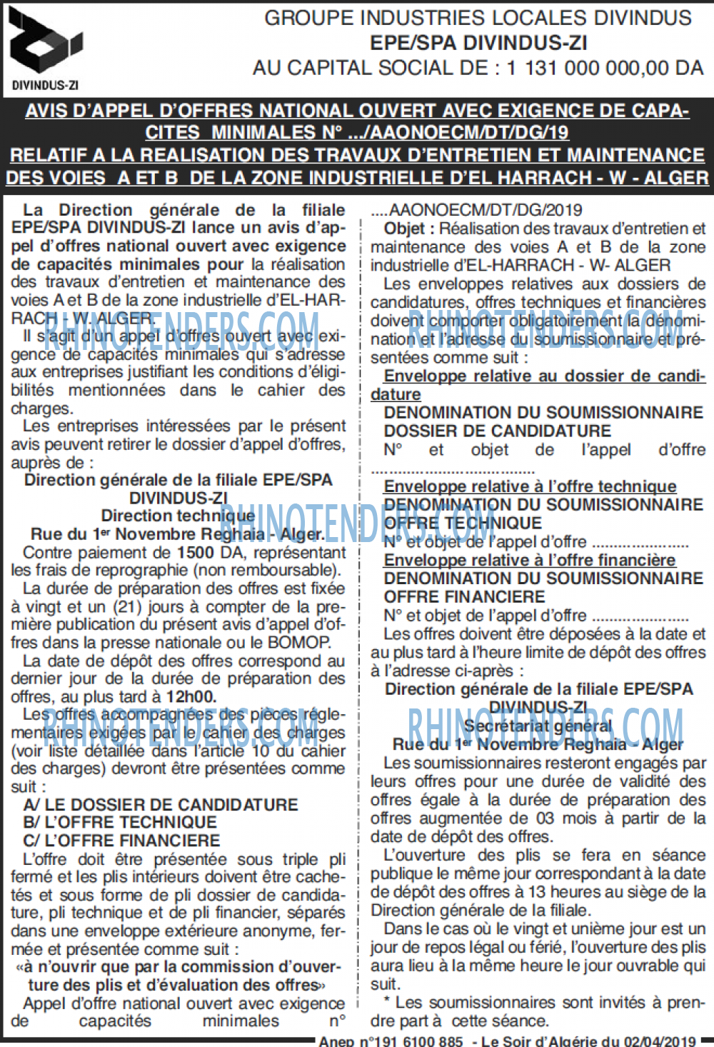 LE SOIR D'ALGERIE