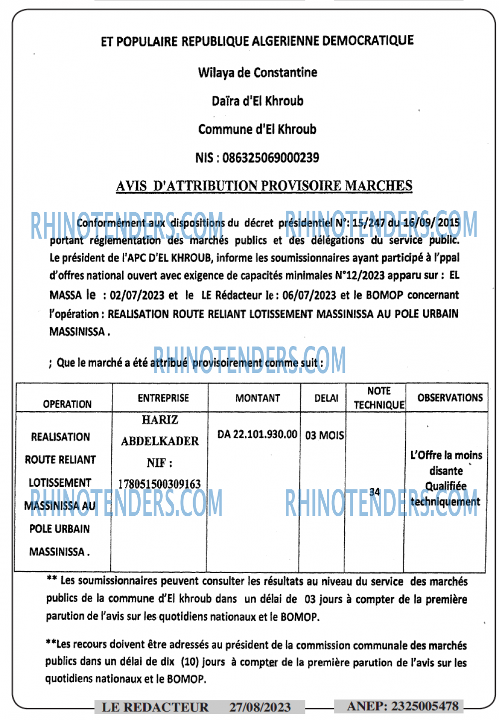LE REDACTEUR