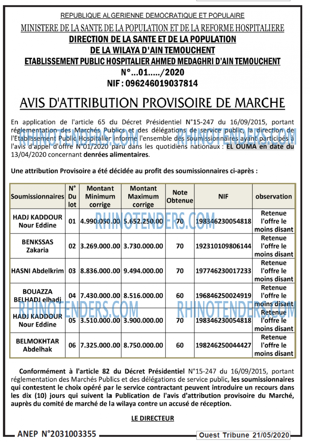 ouest TRIBUNE