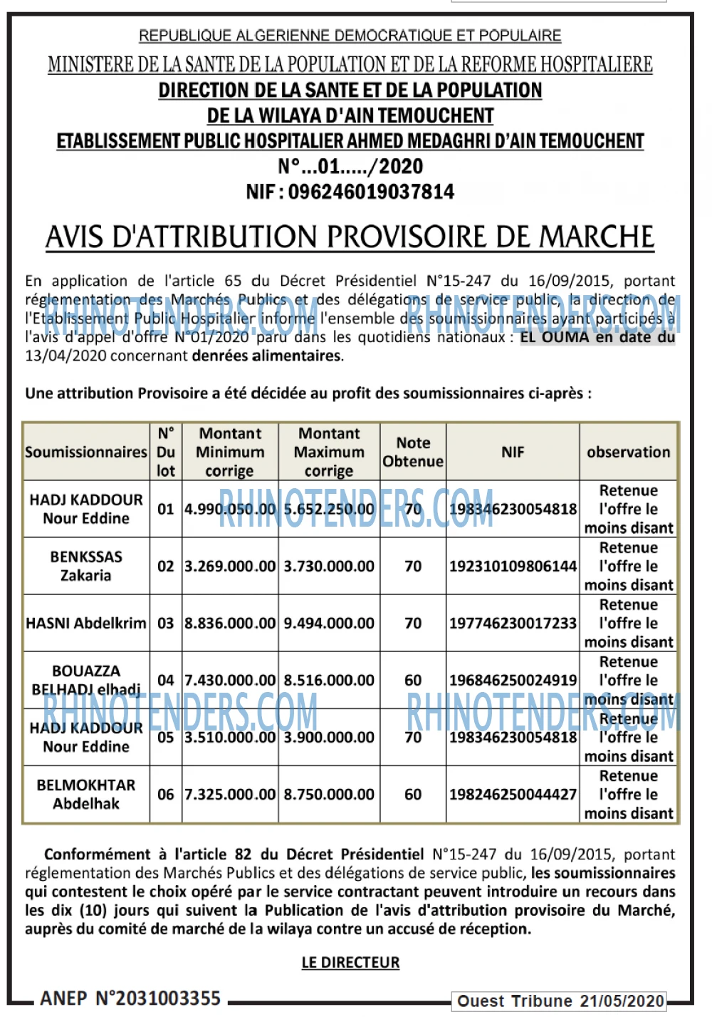 ouest TRIBUNE