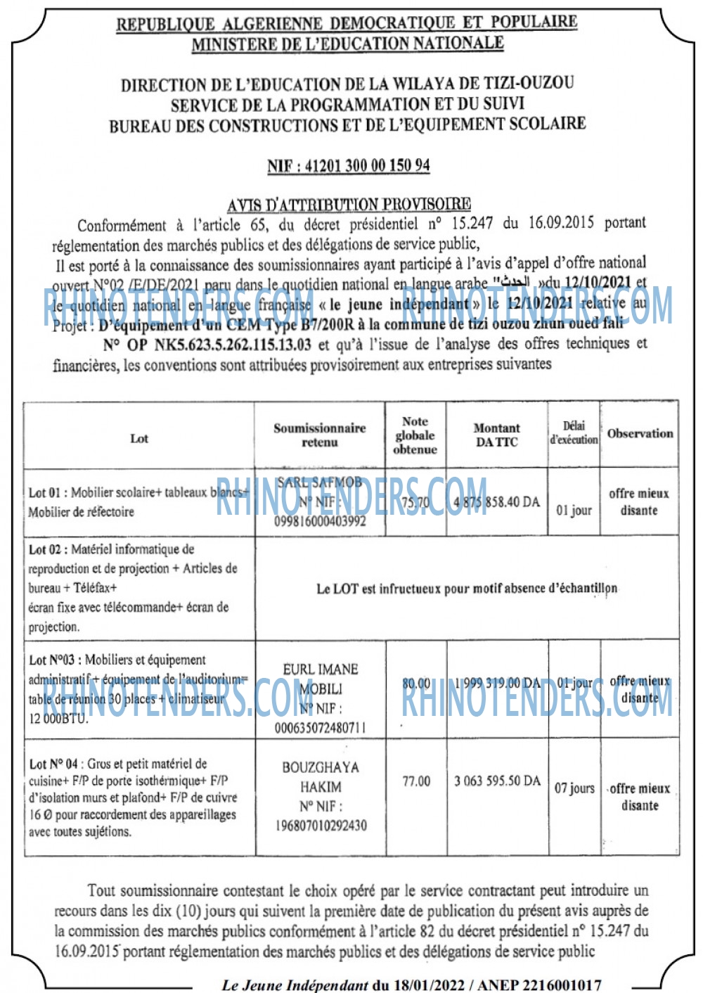 Jeune Independant