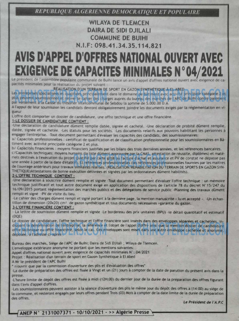 ALGERIE PRESSE