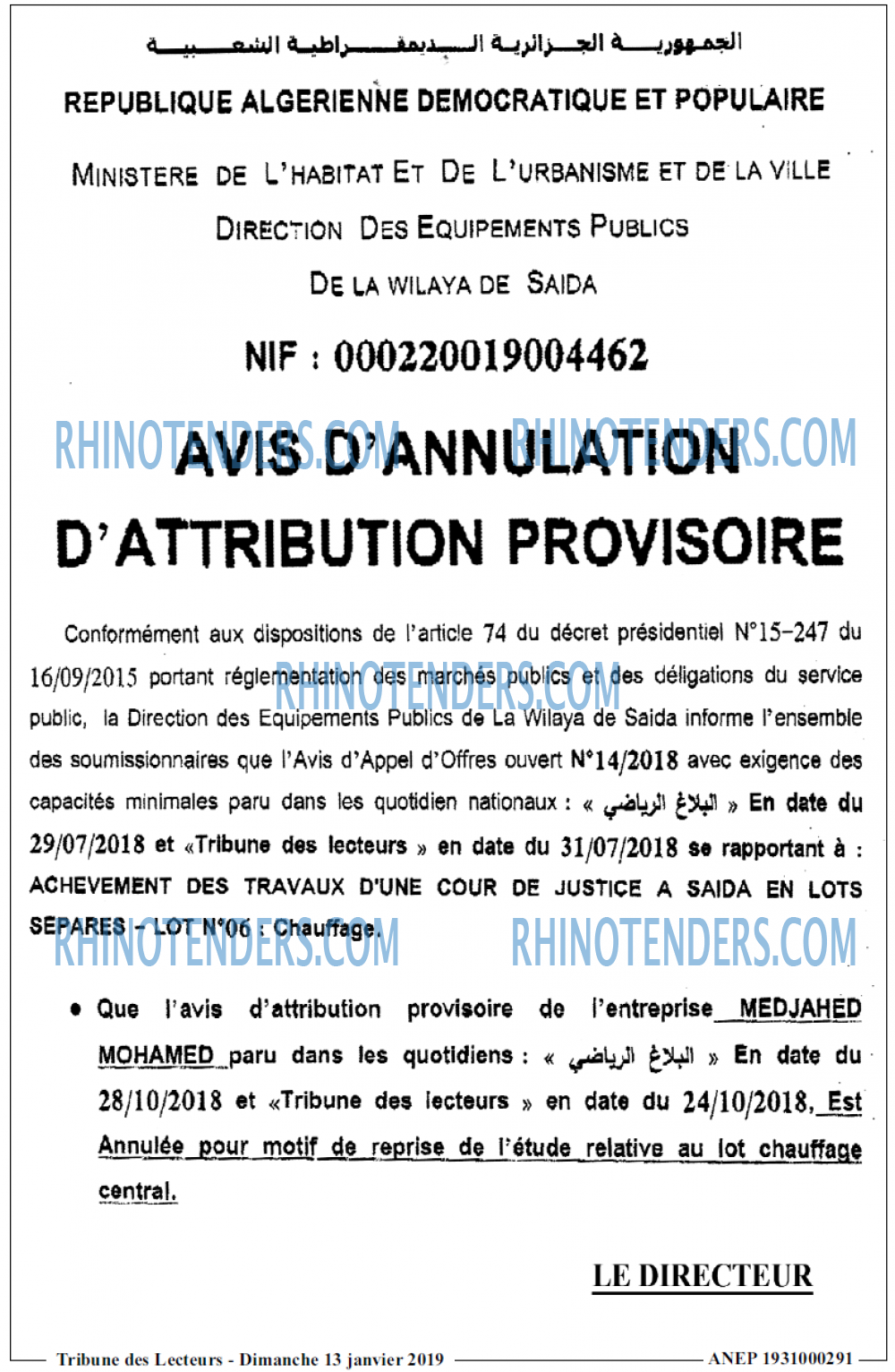 TRIBUNE DES LECTEURS
