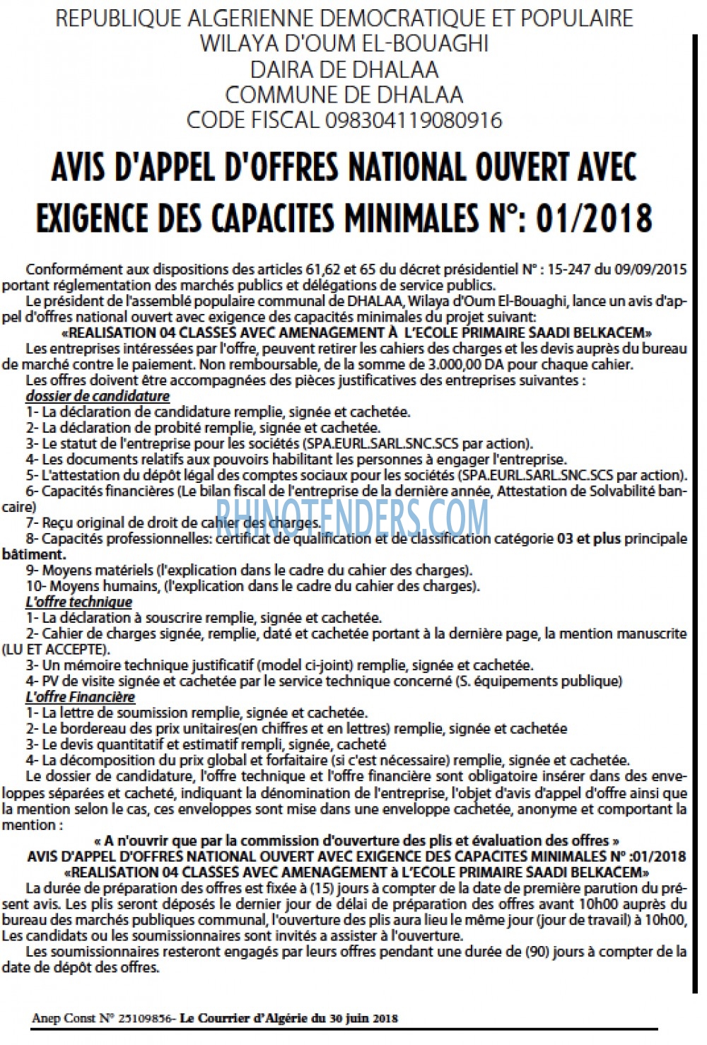 Le Courrier d'Algerie