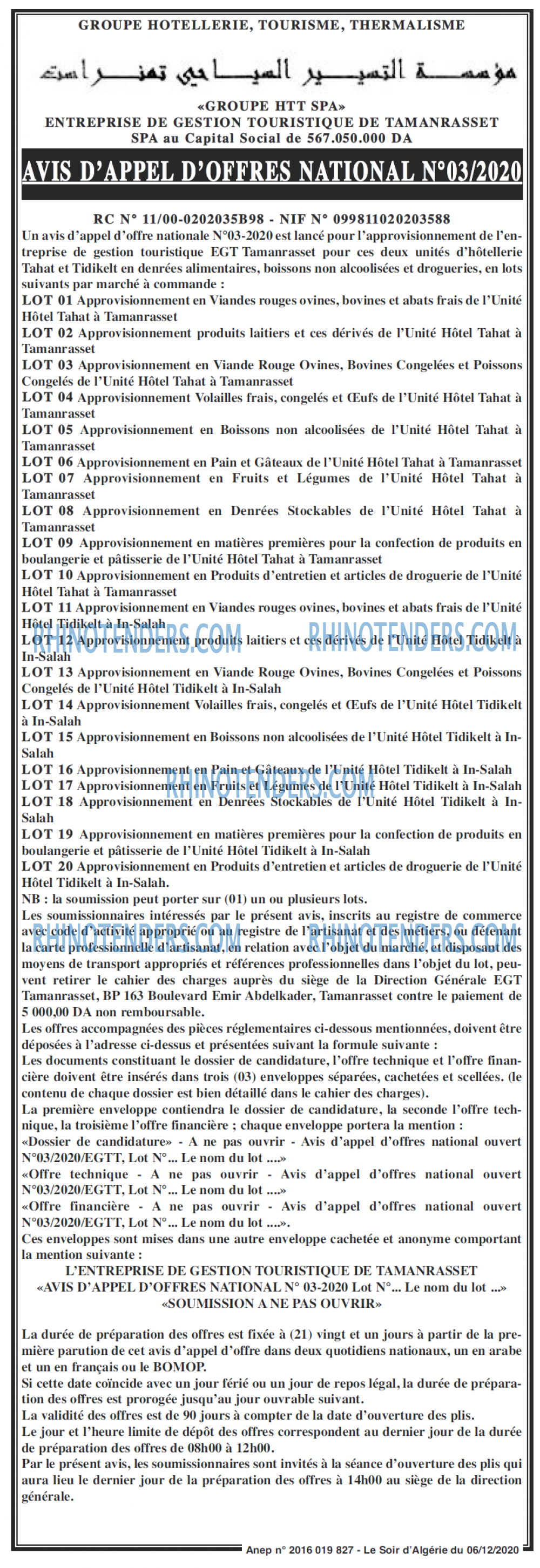 LE SOIR D'ALGERIE
