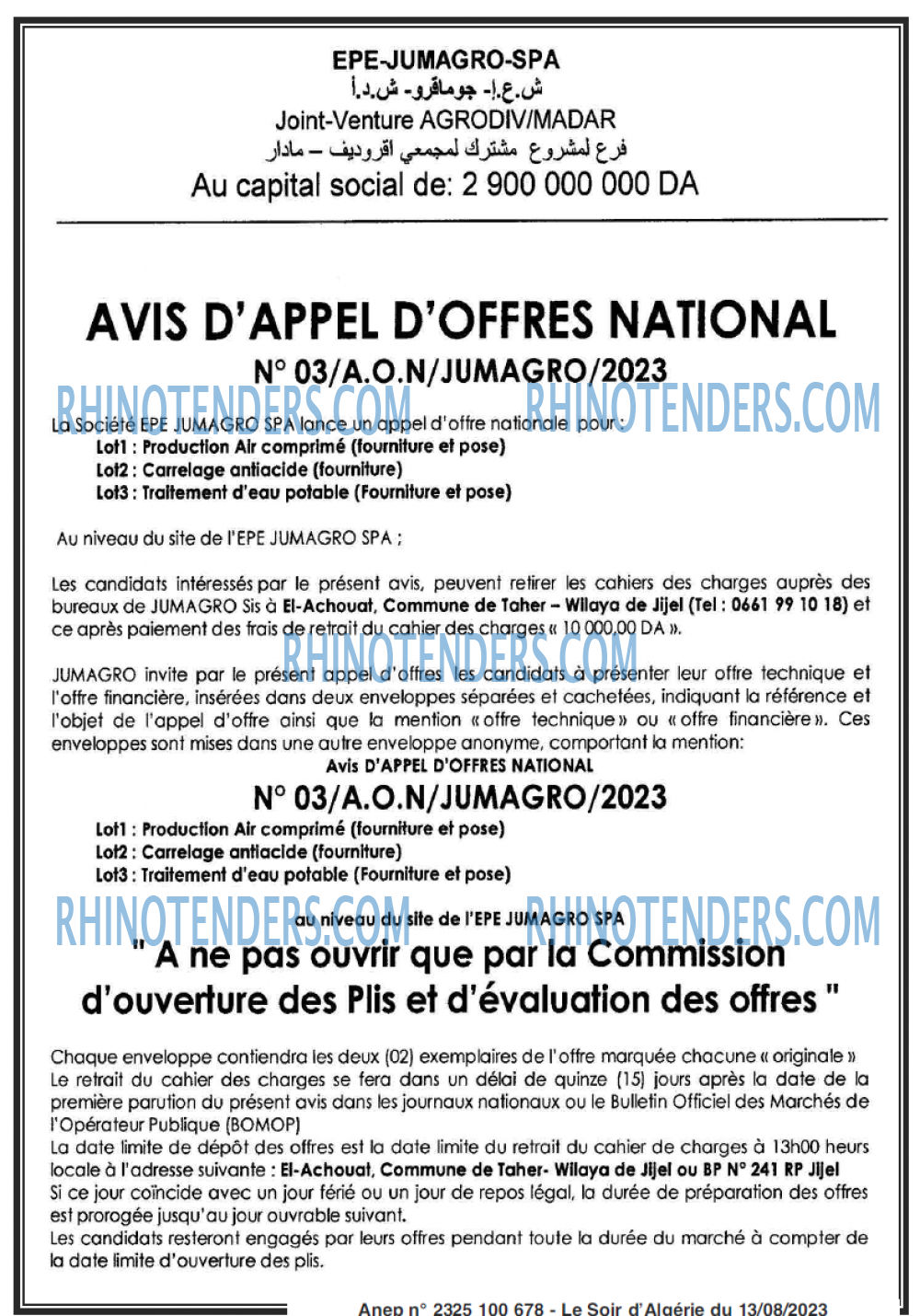 LE SOIR D'ALGERIE