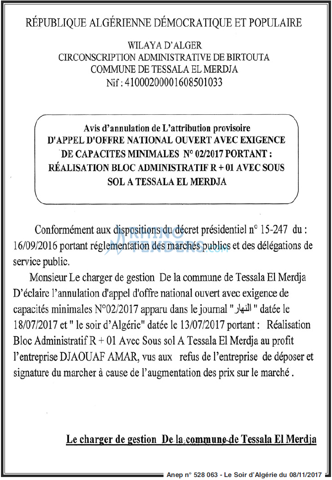 LE SOIR D'ALGERIE