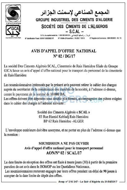 LE SOIR D'ALGERIE