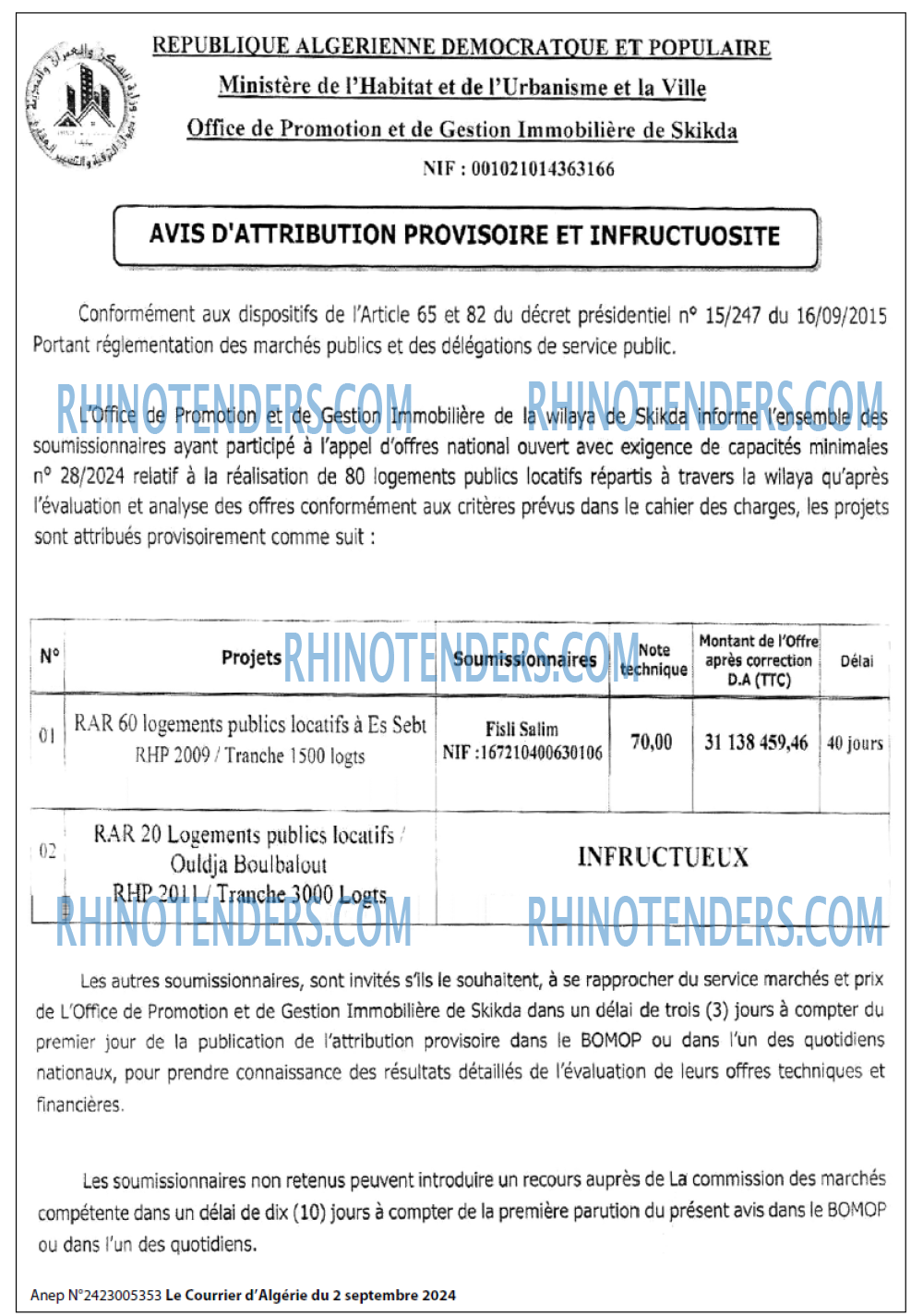 Le Courrier d'Algerie