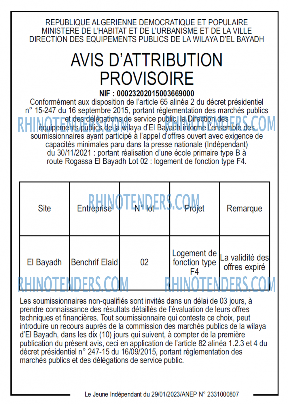 Le jeune indépendant