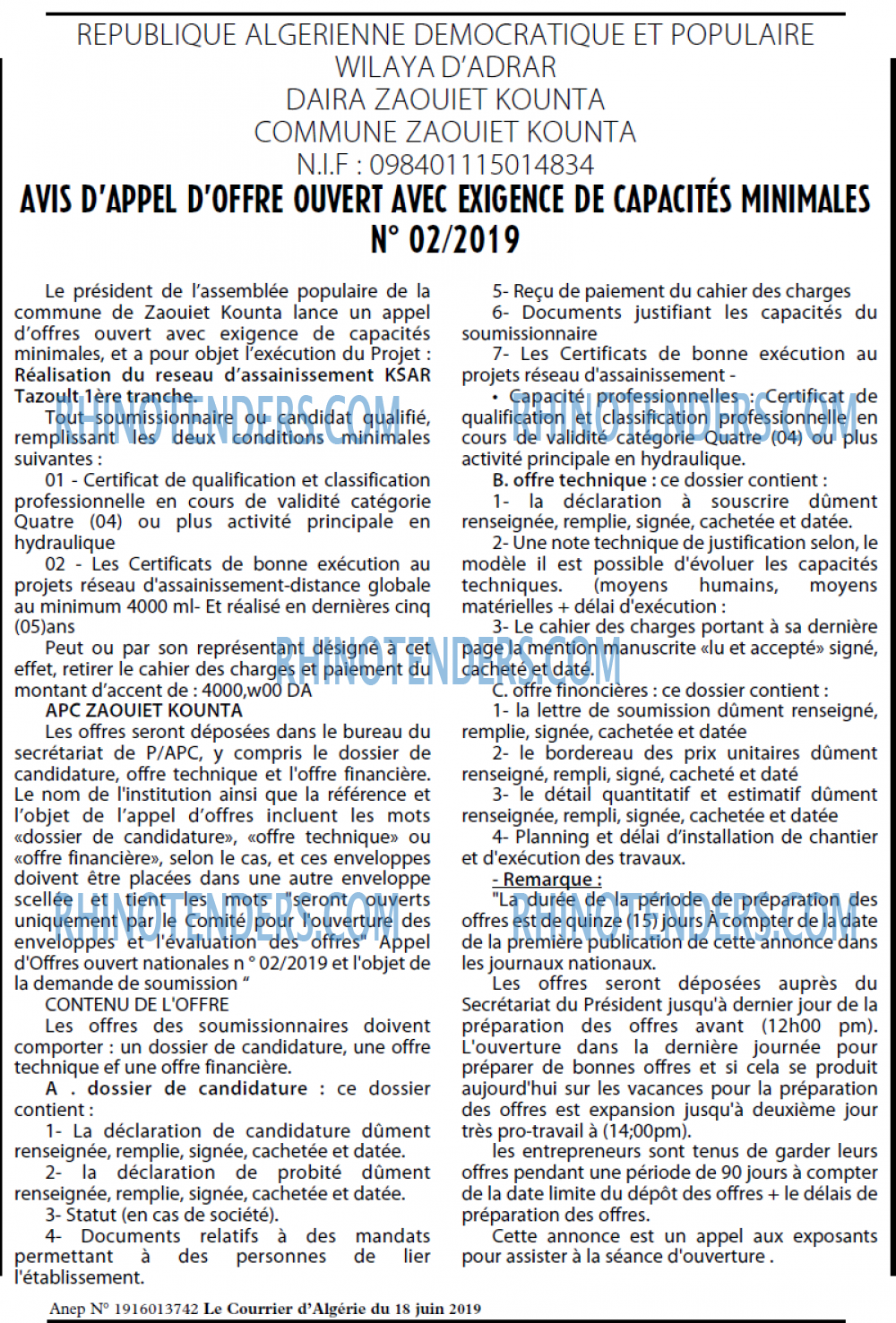 Le Courrier d'Algerie