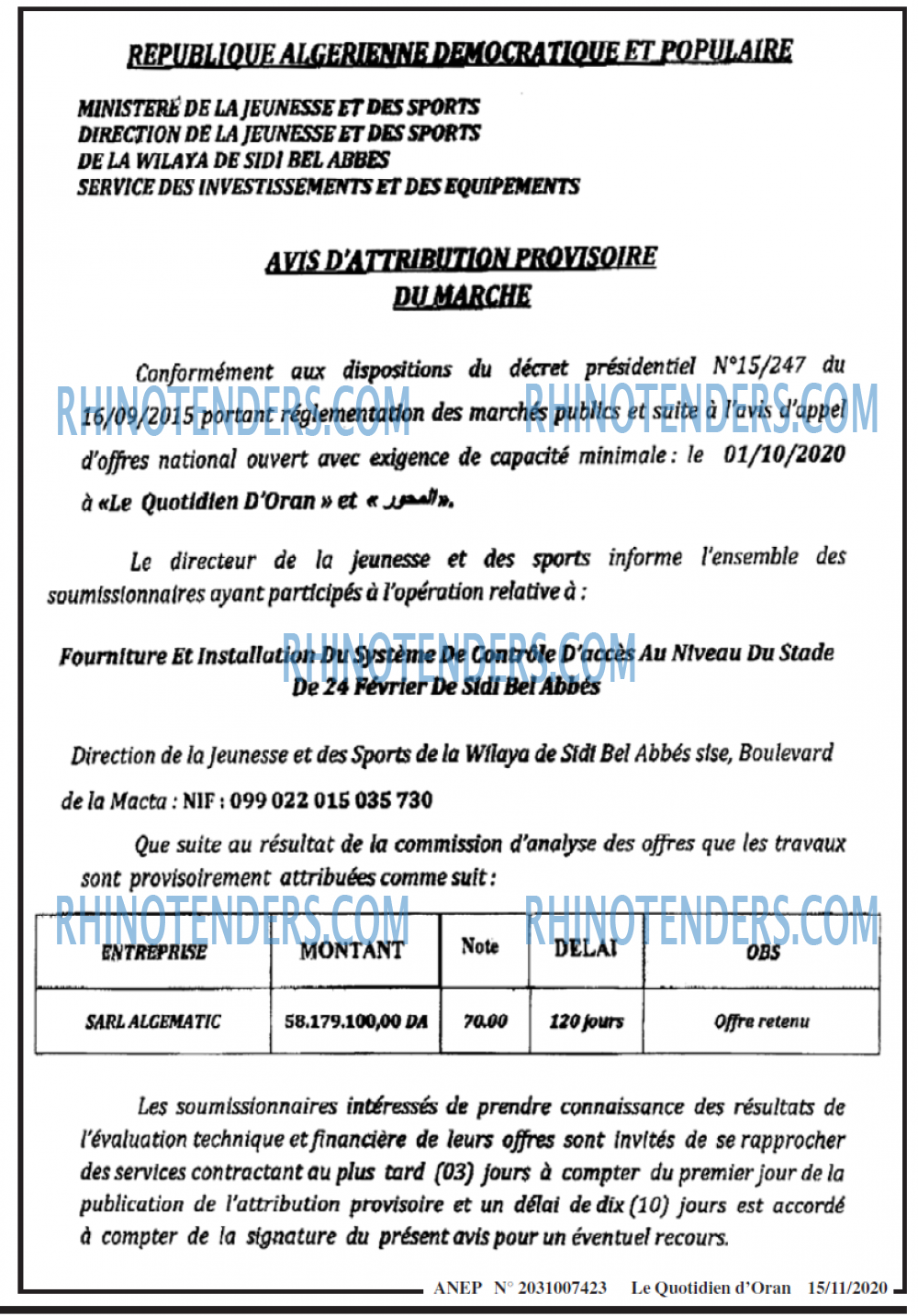 Le Quotidien d'Oran