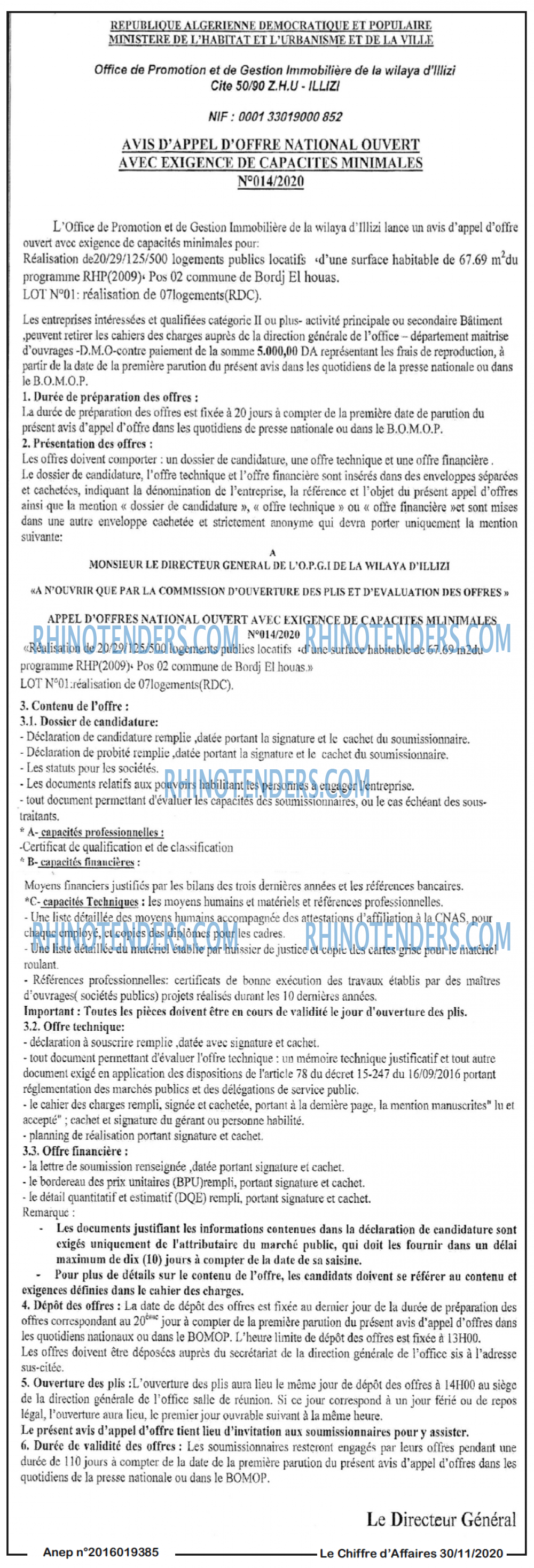 Le Chiffre d'Affaires