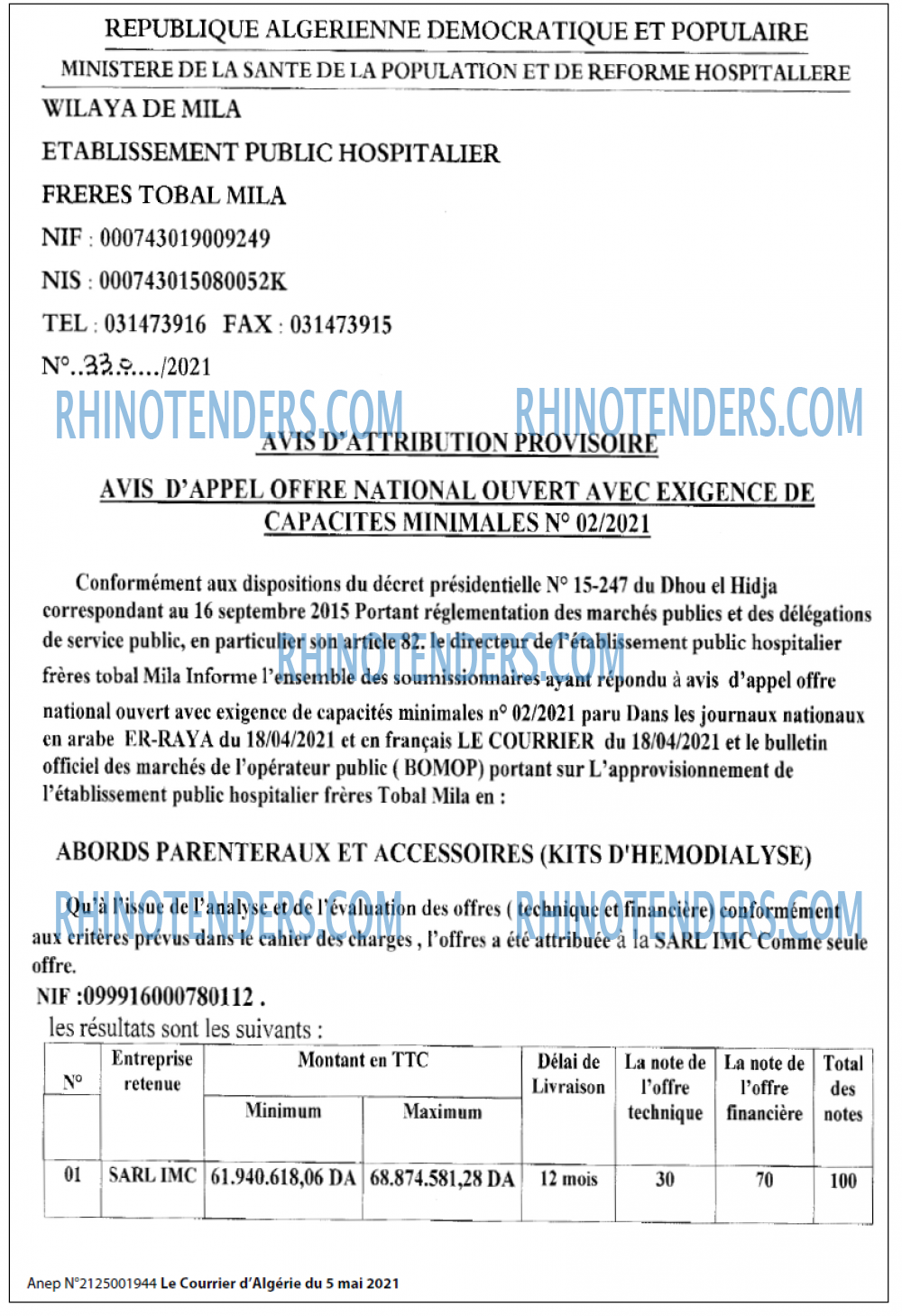 Le Courrier d'Algerie