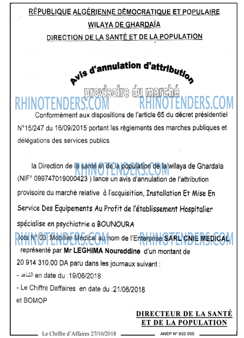 Le Chiffre d'Affaires
