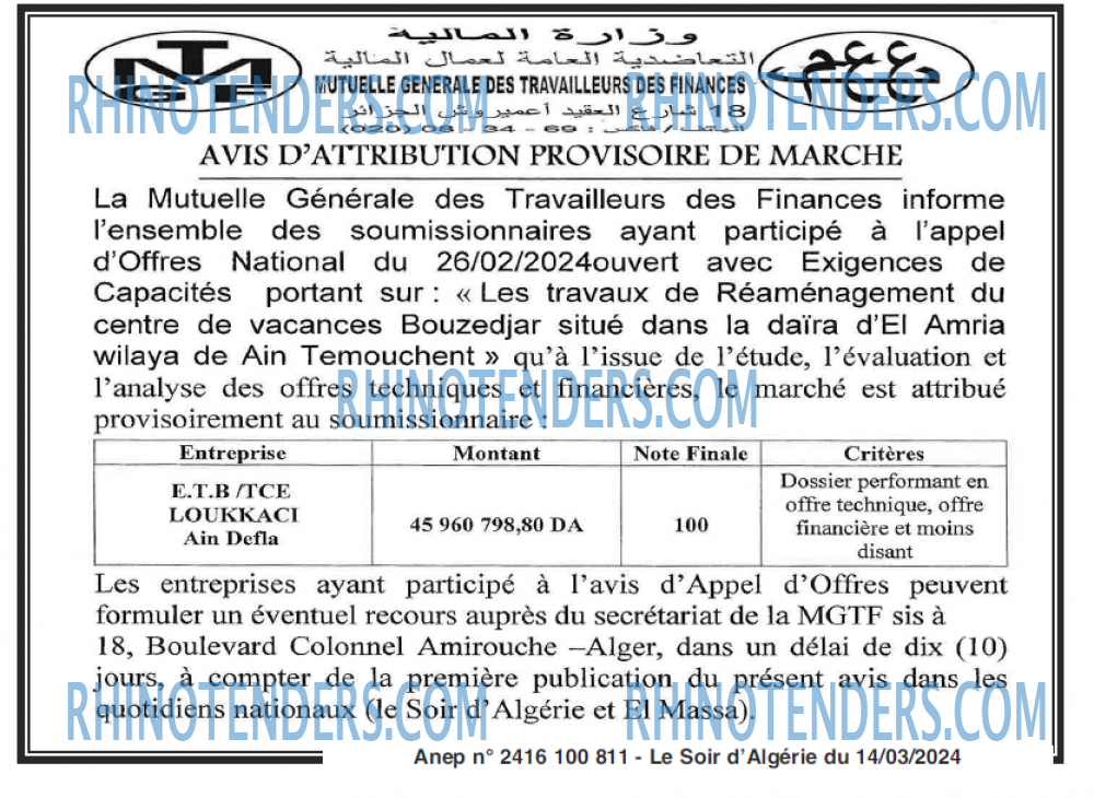 LE SOIR D'ALGERIE
