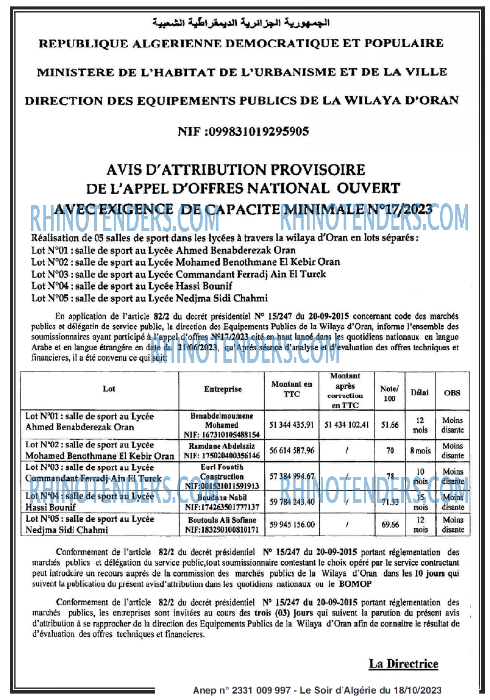 LE SOIR D'ALGERIE