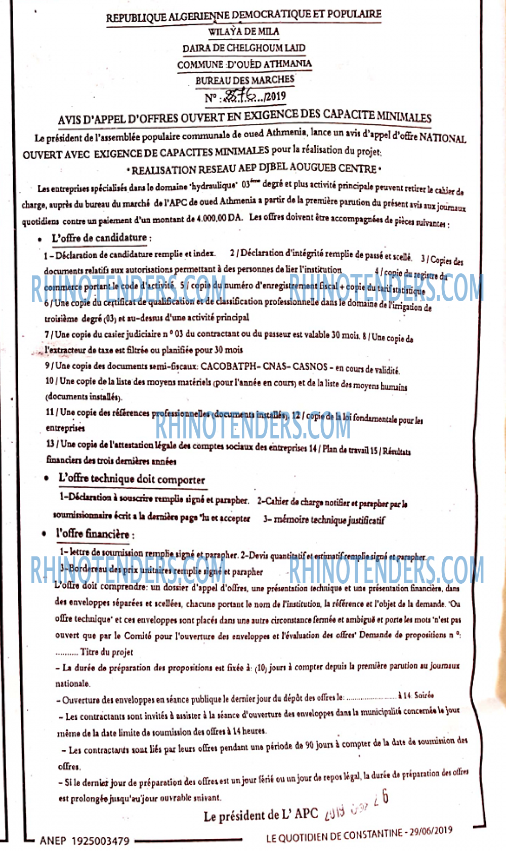 LE QUOTIDIEN DE CONSTANTINE