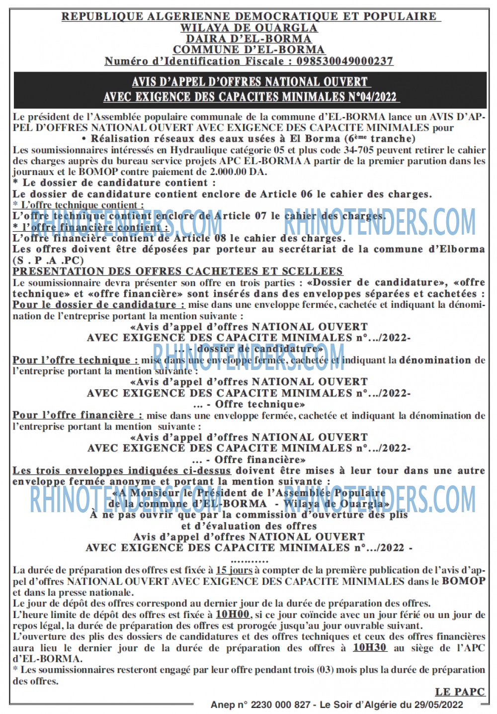 LE SOIR D'ALGERIE