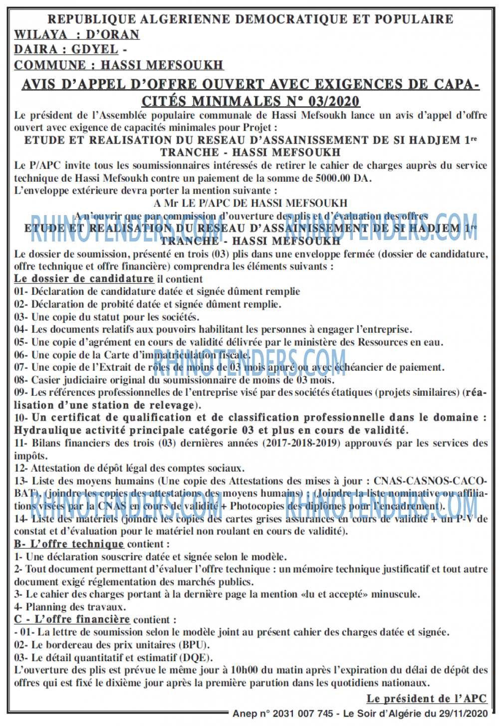 LE SOIR D'ALGERIE