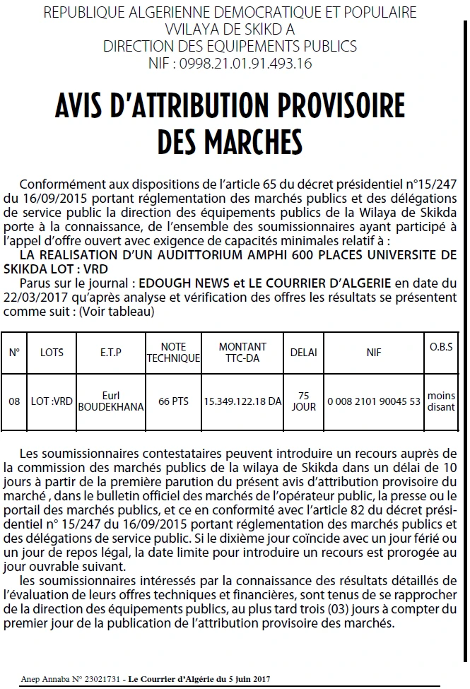 Le Courrier d'Algerie