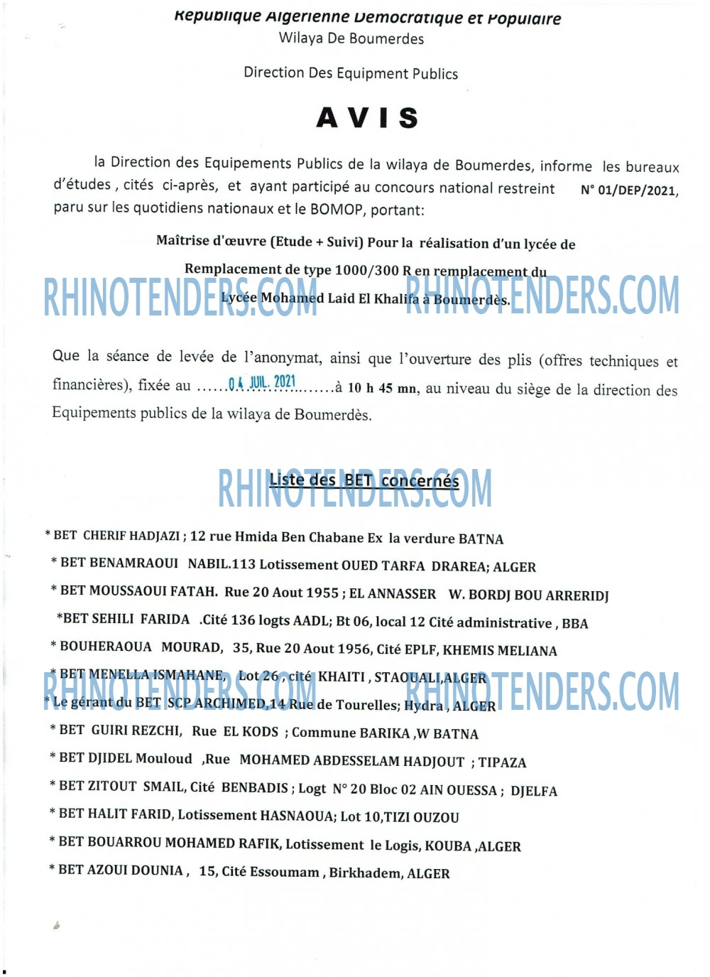 Rhinotenders