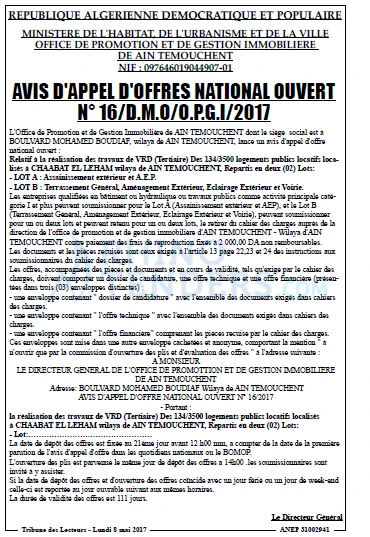 TRIBUNE DES LECTEURS
