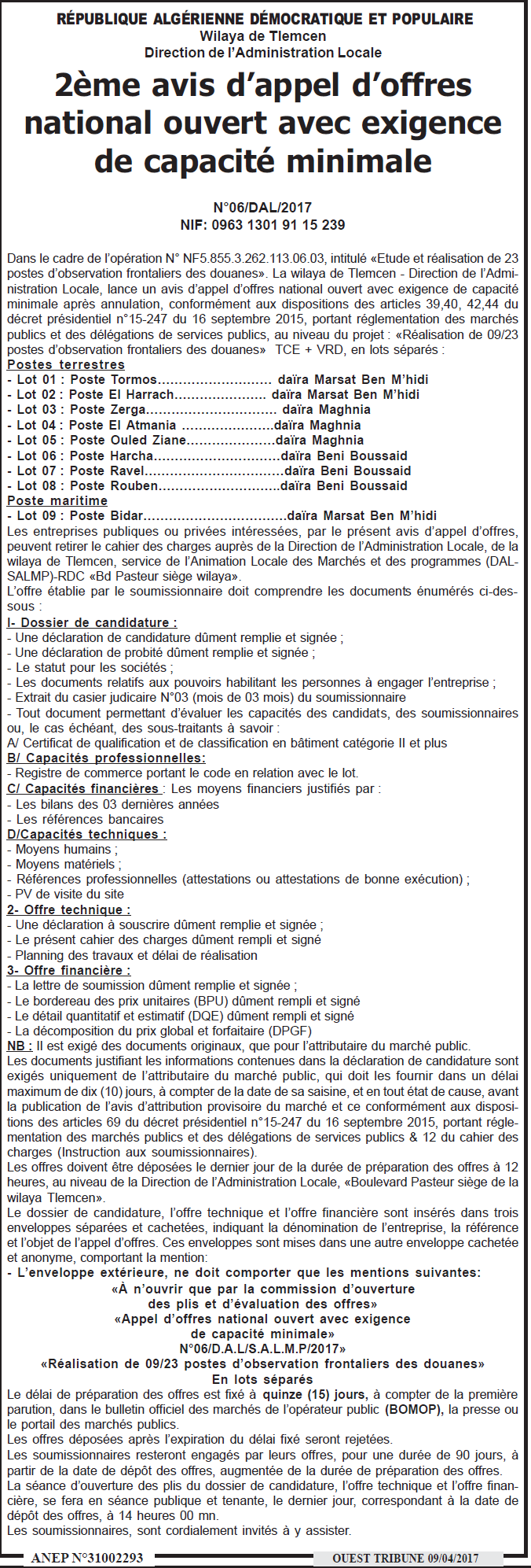 ouest TRIBUNE