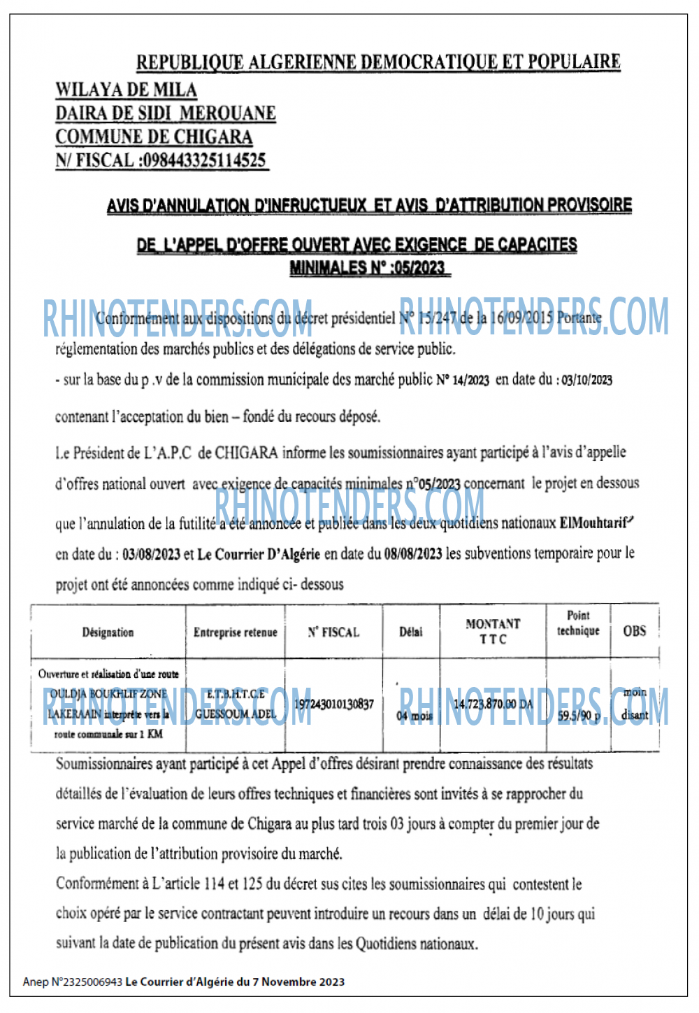 Le Courrier d'Algerie