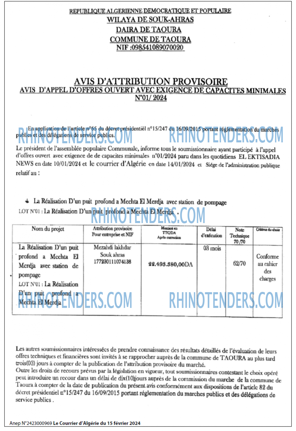 Le Courrier d'Algerie