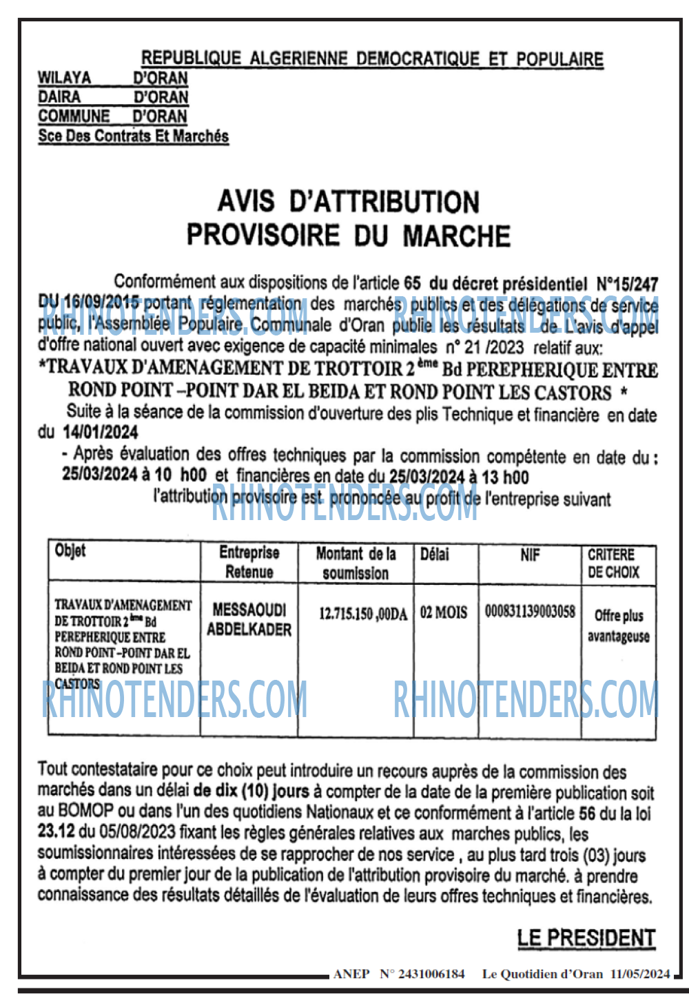 Le Quotidien d'Oran