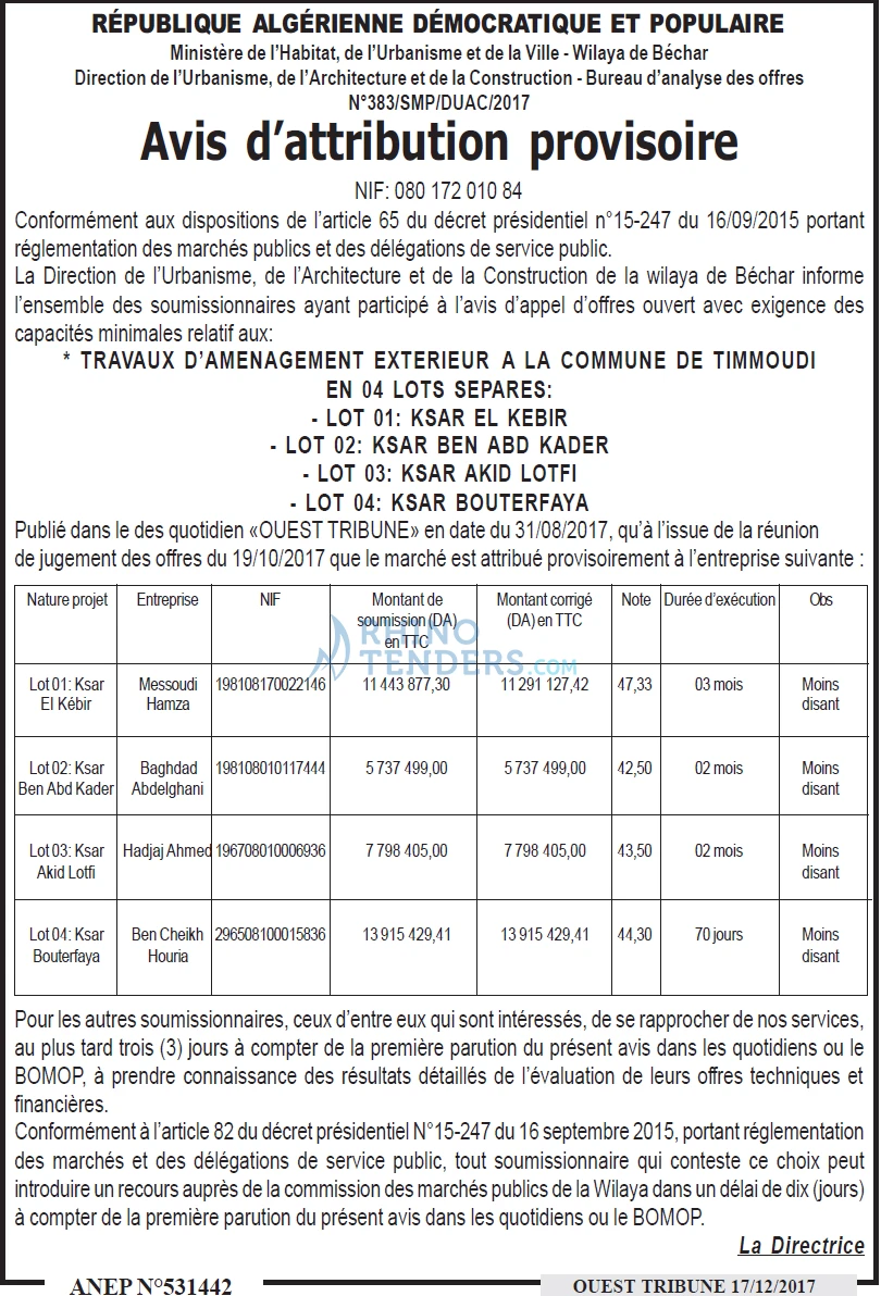 ouest TRIBUNE