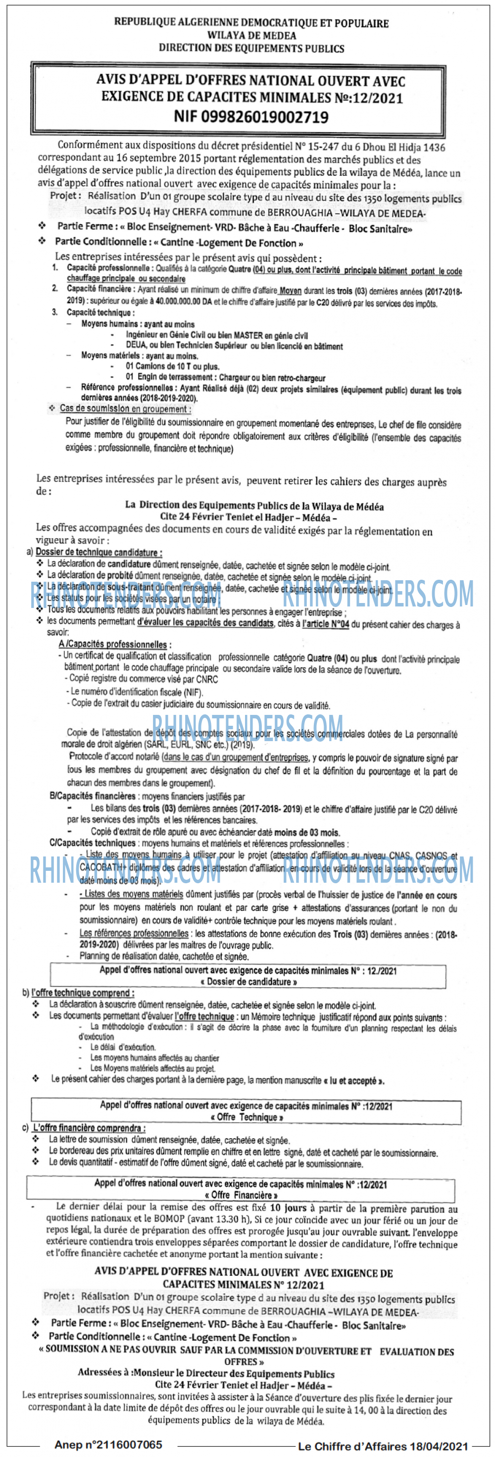 Le Chiffre d'Affaires