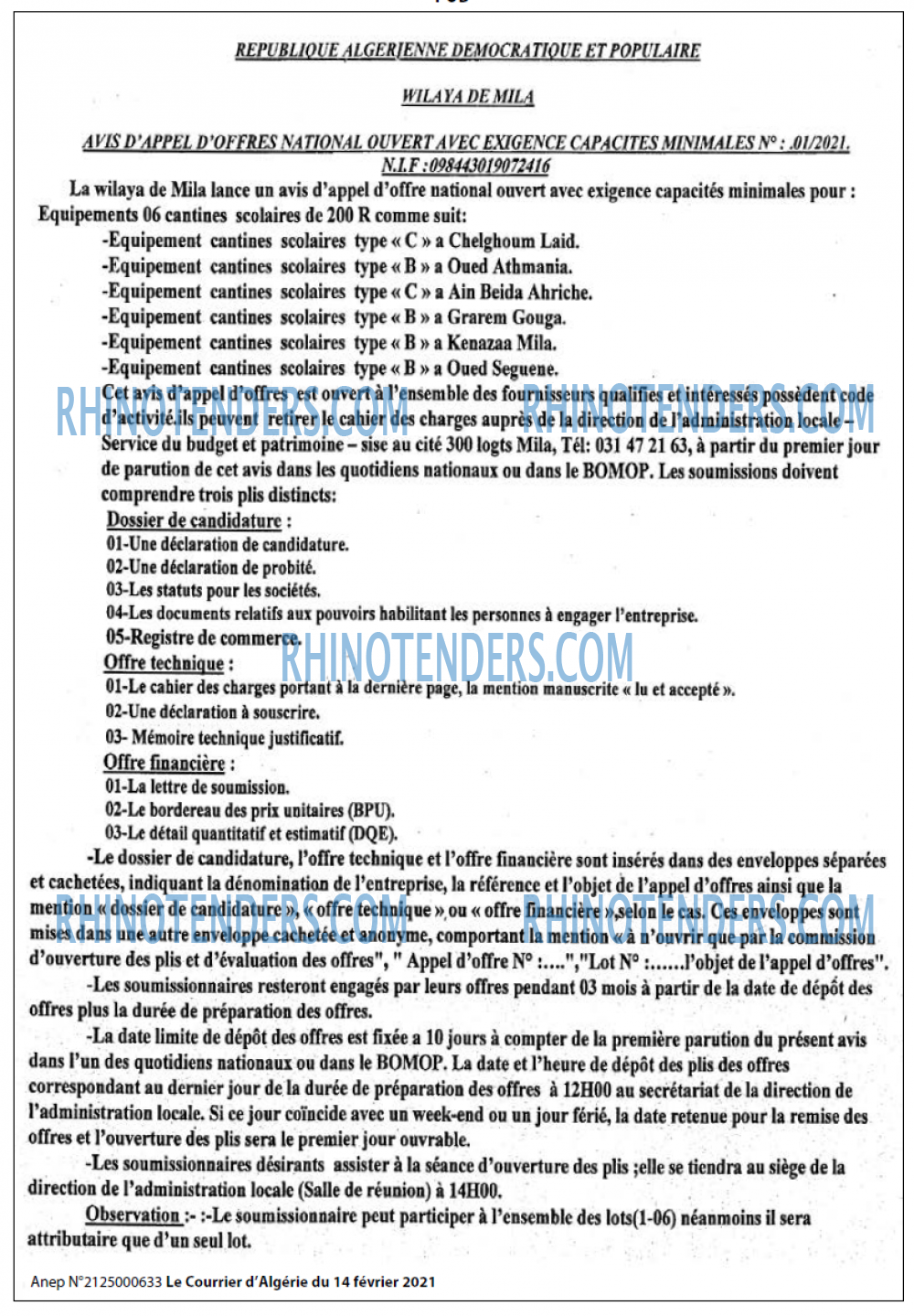 Le Courrier d'Algerie
