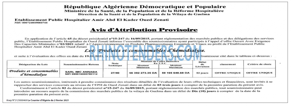 Le Courrier d'Algerie