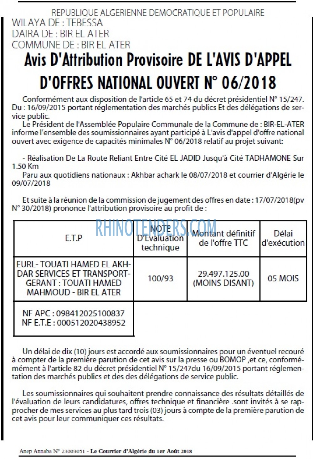 Le Courrier d'Algerie