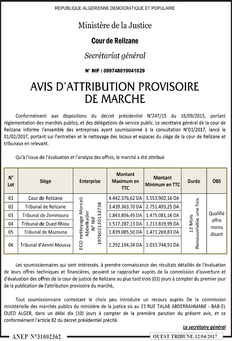 ouest TRIBUNE