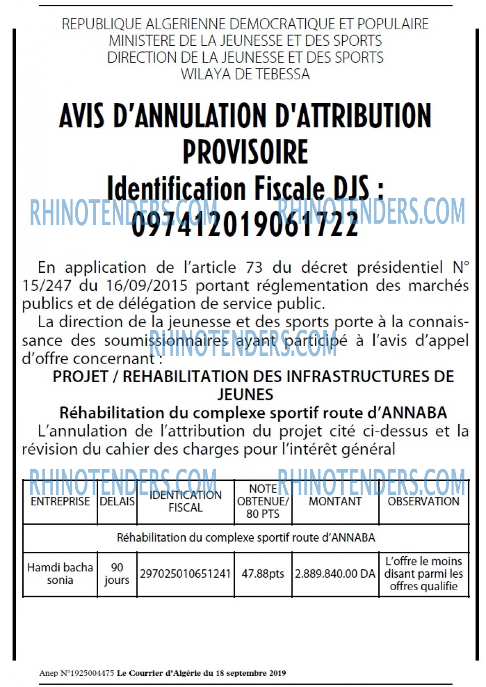 Le Courrier d'Algerie
