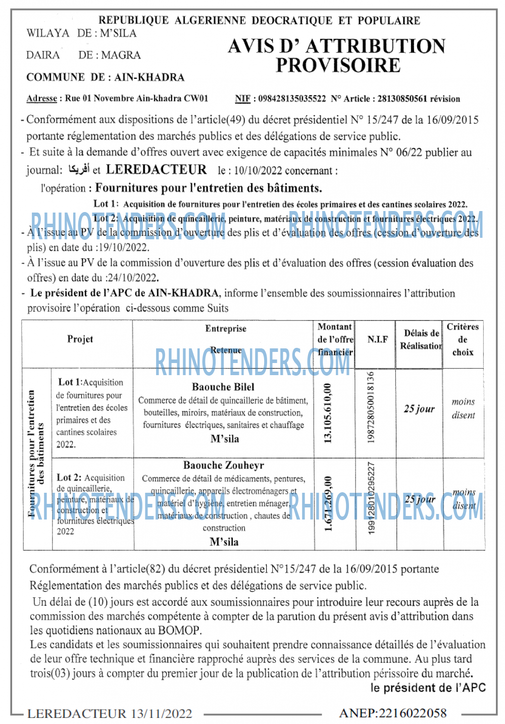 LE REDACTEUR