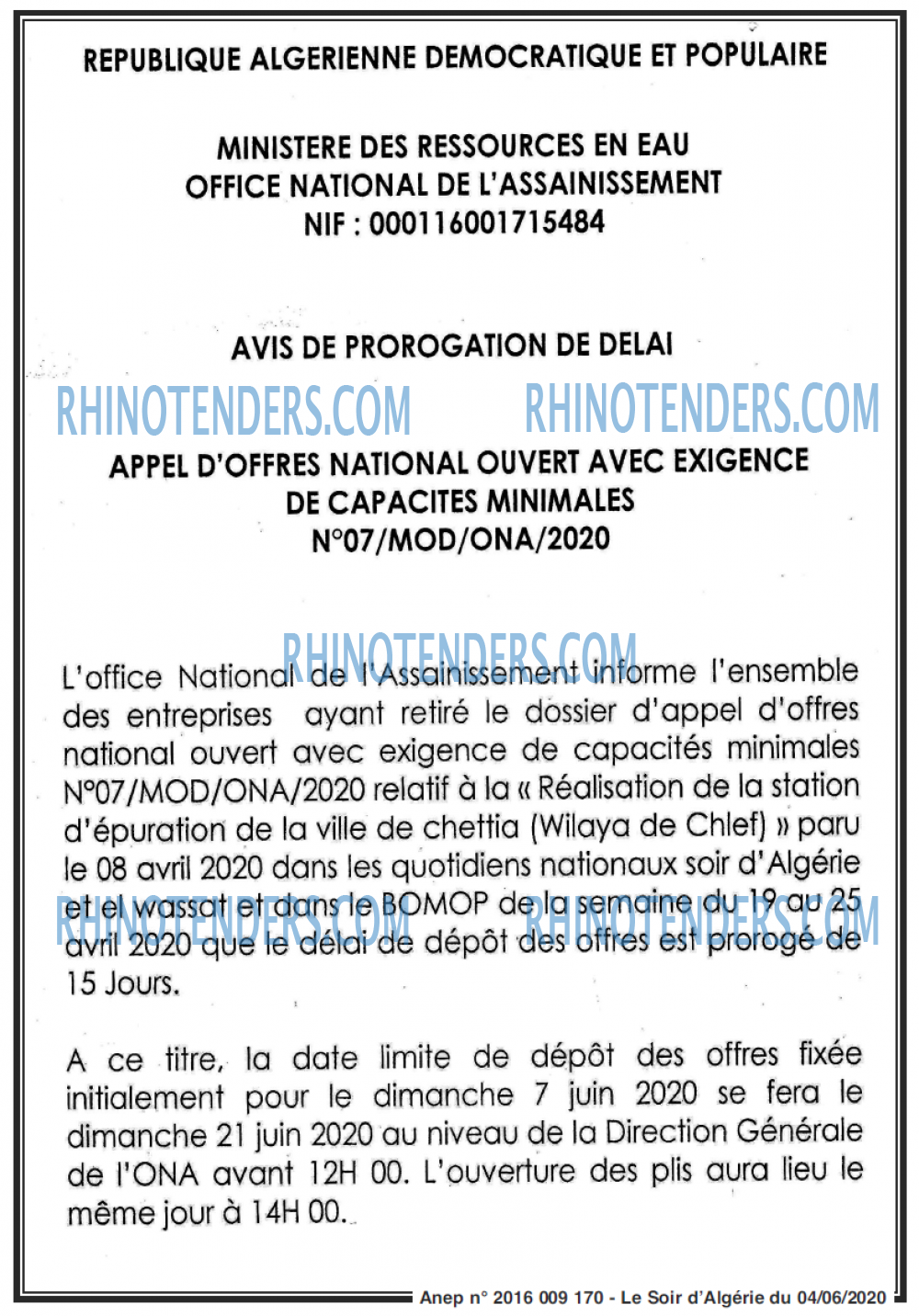LE SOIR D'ALGERIE