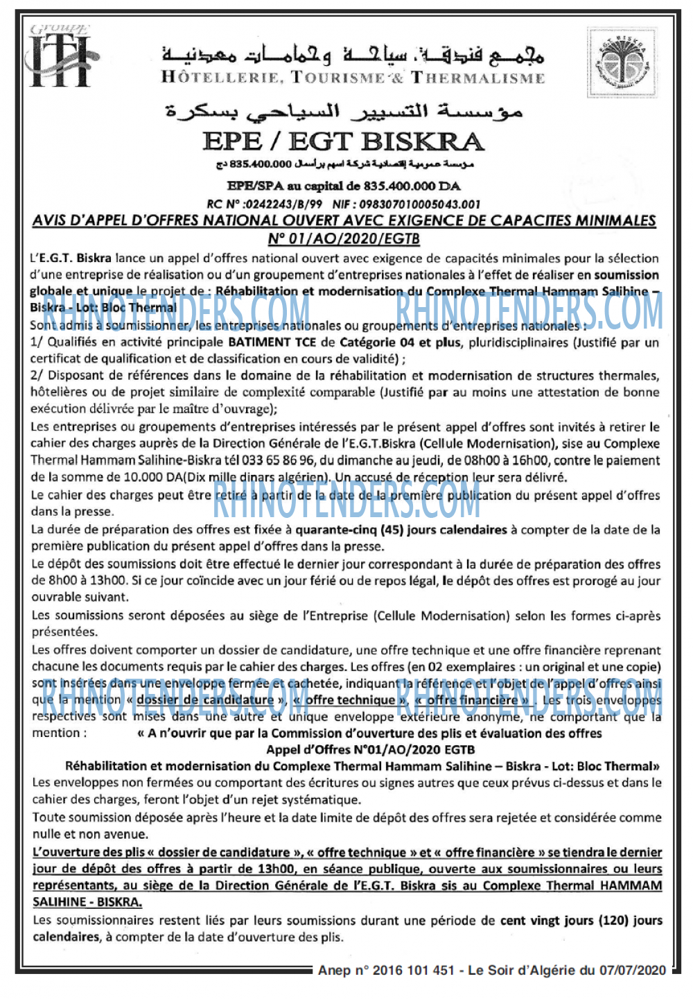 LE SOIR D'ALGERIE