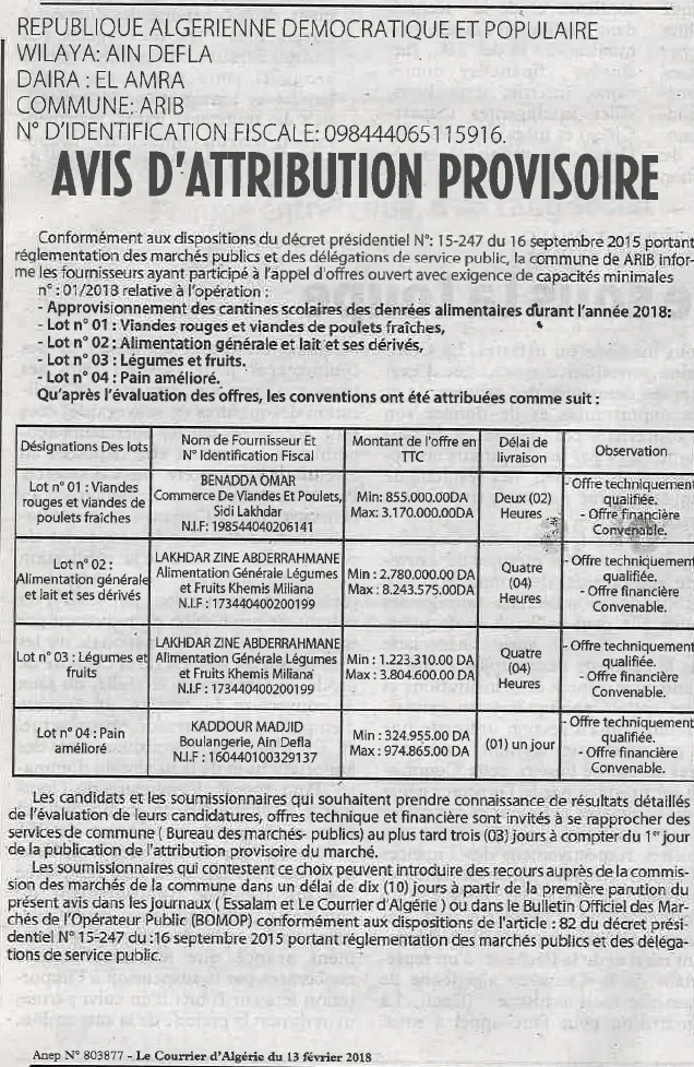 Le Courrier d'Algerie