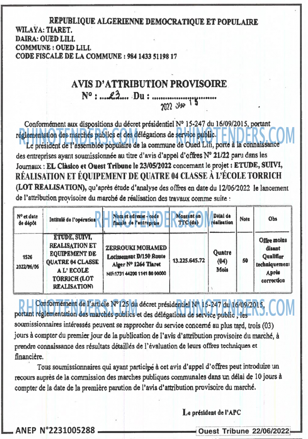 ouest TRIBUNE