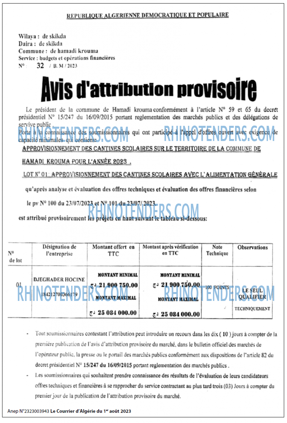 Le Courrier d'Algerie