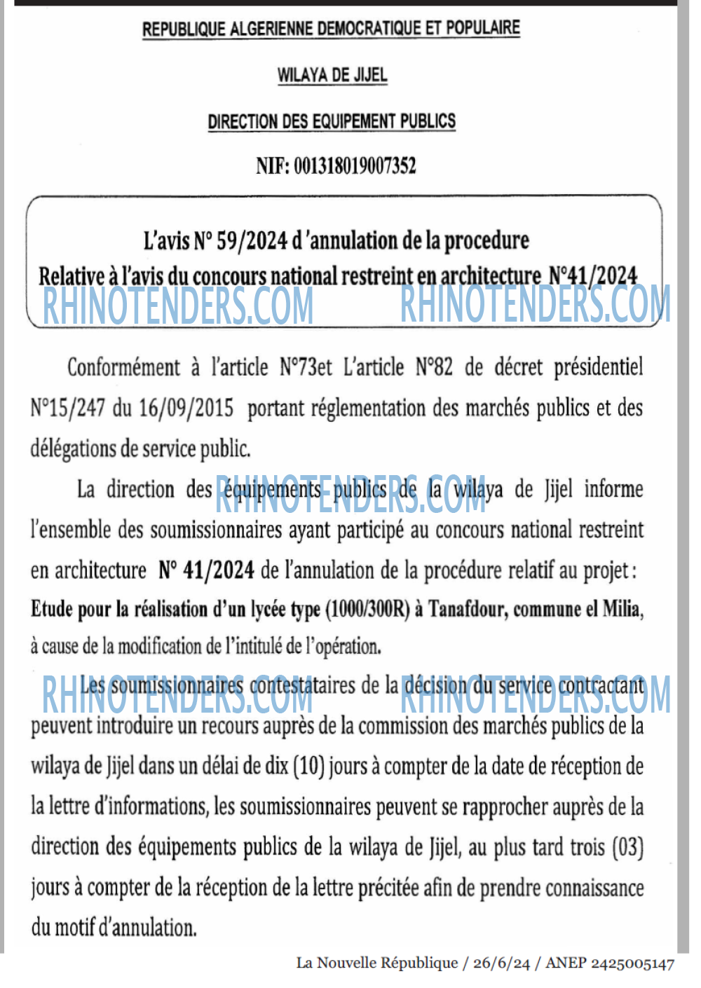NOUVELLE REPUBLIQUE